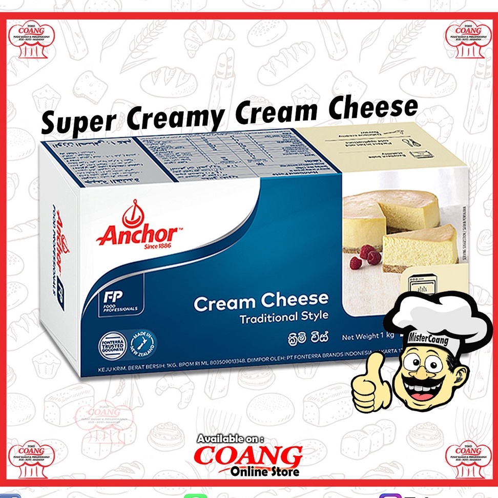 

ANCHOR CREAM CHEESE 1 KG - KRIM KEJU PREMIUM