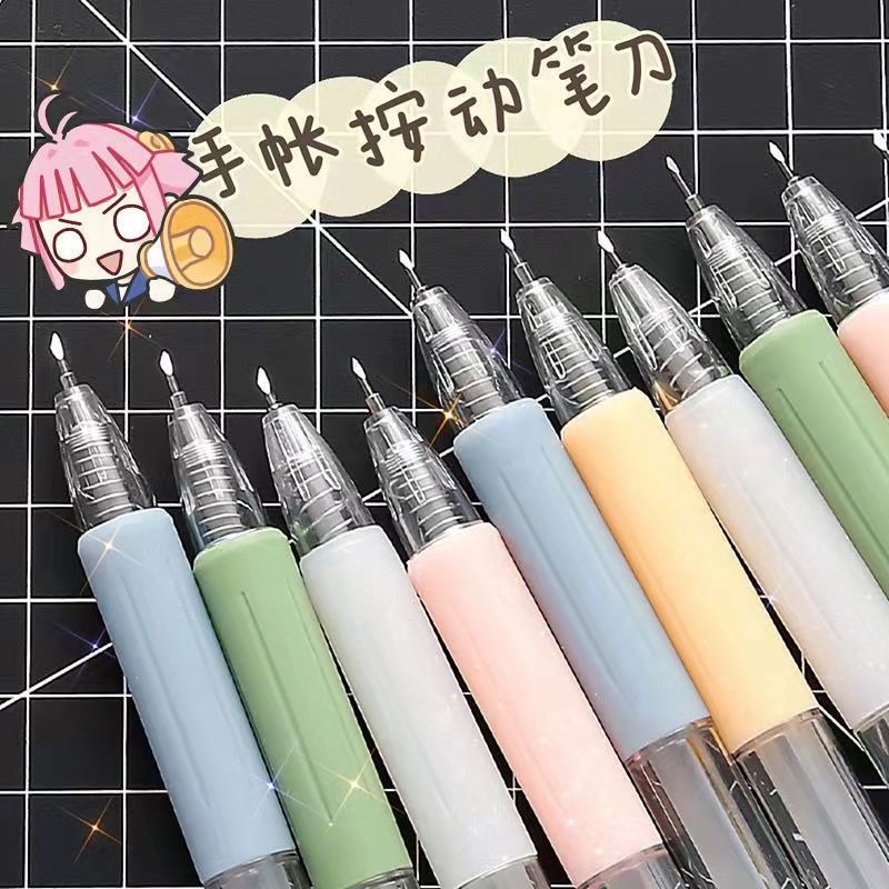 [Gongjin] Macaron Pen Cutter / Paper Carving Knife Bujo Bolpen Jurnal Morandi Potong Sticker Stiker