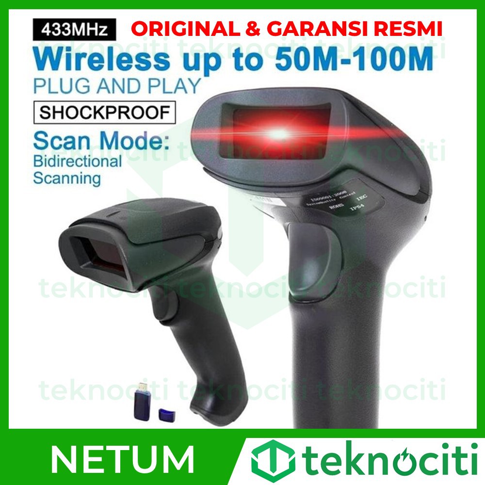 NETUM L6 AutoScan Wireless Barcode Scanner - Long Range Scan HP PC Display