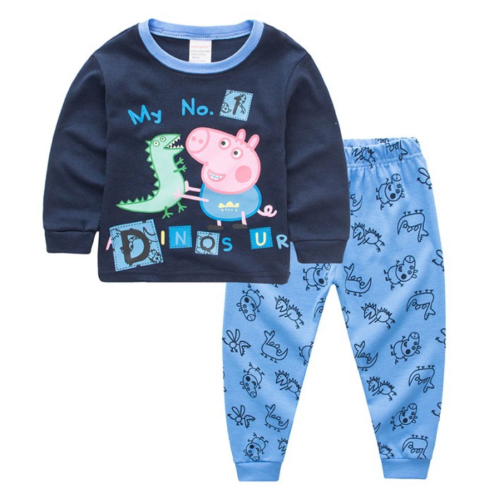 Baju tidur anak setelan piyama kostum peppa pig george
