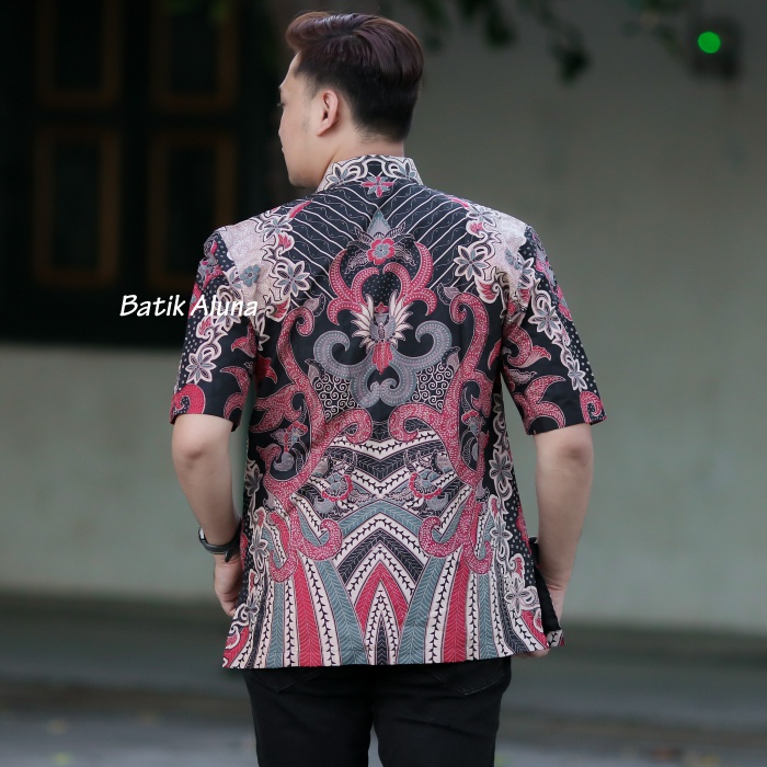 kemeja batik pria lengan pendek Premium Atasan Batik Pria Cowo Cowok Ori Original Full Furing Jumbo Modern Full Puring Terbaru Formal Slimfit Slim fit