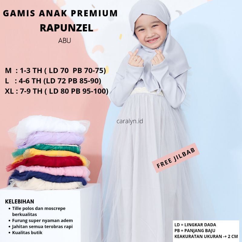 SUPER SALE GAMIS ANAK TERBARU 2023 1-9 TAHUN BAJU MUSLIM ANAK PEREMPUAN SETELAN MUSLIM ANAK PEREMPUAN SUPER PREMIUM DRESS POLOS RENDA RAPUNZEL