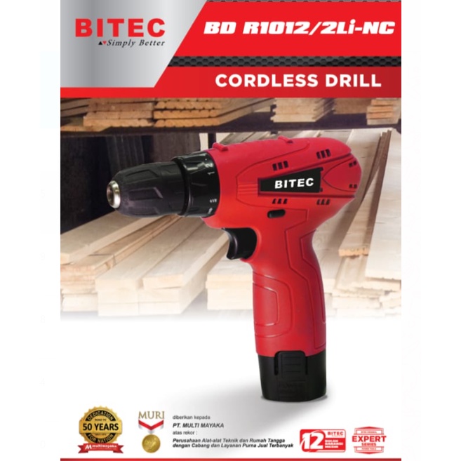 Mesin Bor Torsi Baterai Bitec BD R 1012/12LI-NC Cordless Drill