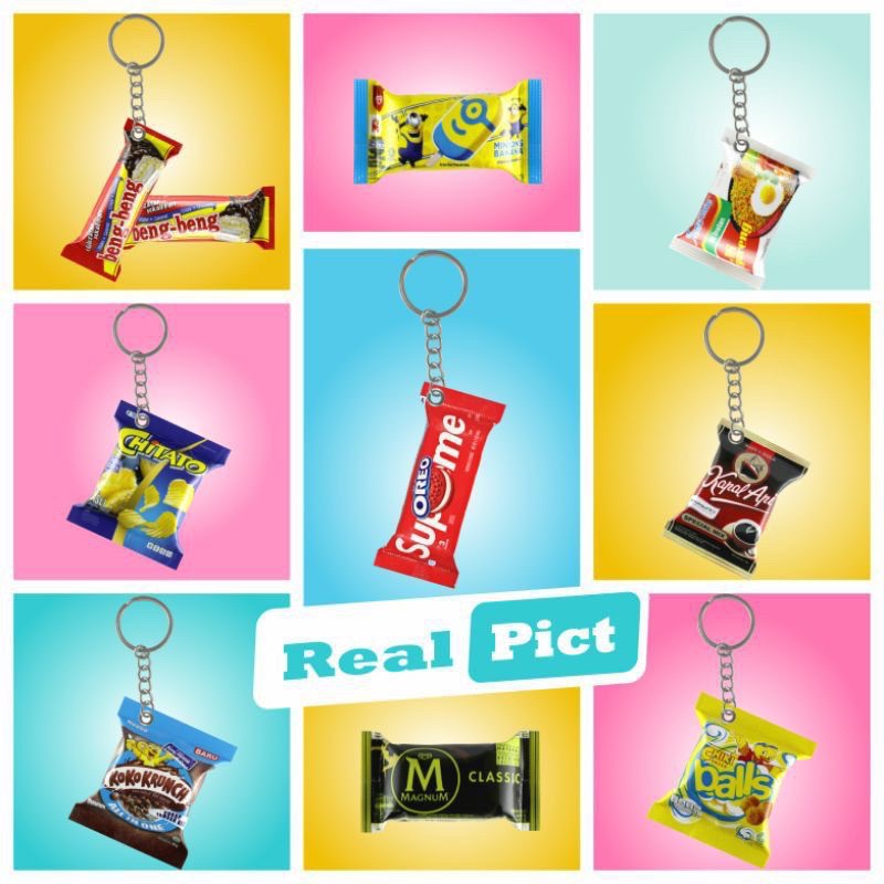 GANTUNGAN KUNCI - SNACK - GANCI - SOUVENIR - SOUVENIR MURAH - GANTUNGAN KUNCI SNACK MINI