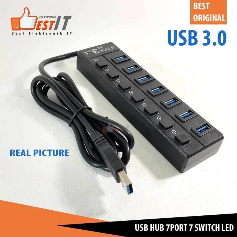 USB HUB 3.0 7port 7switch LED Fast Speed Adapter Hub Usb 3.0 MT UH7