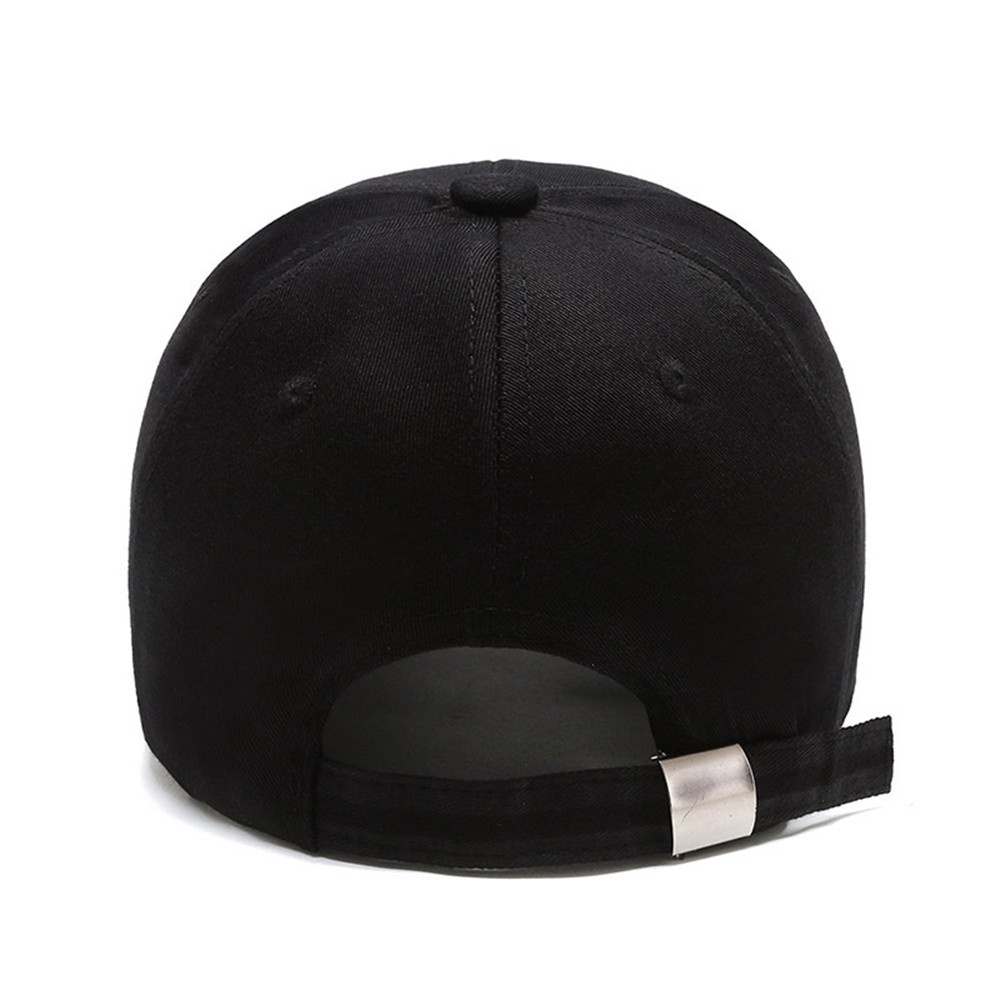 Topi Baseball Motif Bordir Bahan Katun Warna Hitam Putih Gaya Hip Hop Untuk Pasangan