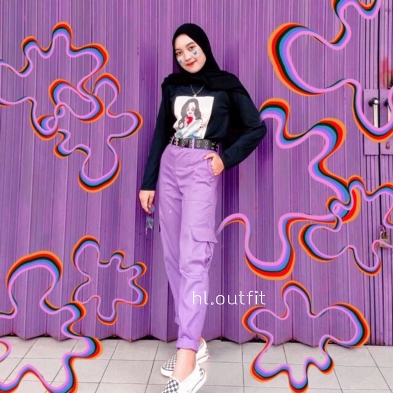 HL CARGO PURPLE PANTS S-XXL (REALPICT)