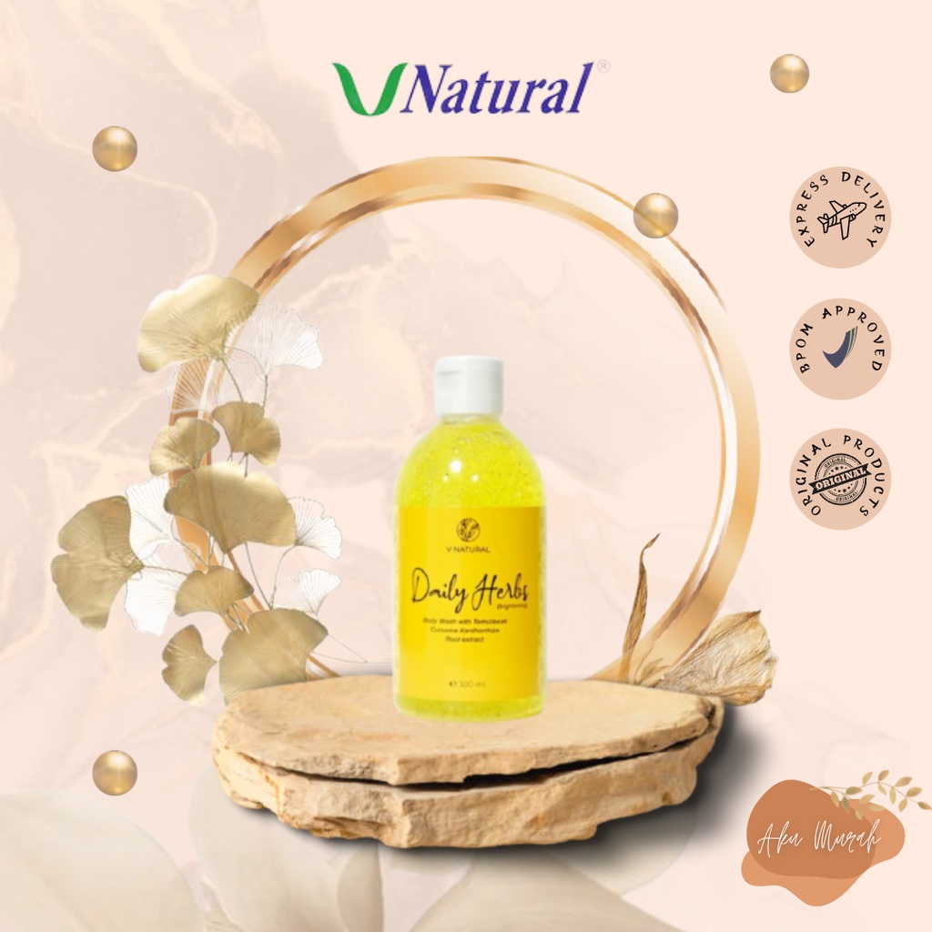 ✨ AKU MURAH ✨ [BARANG SALE] V Natural Brightening Body Wash - Body Herbs (kuning)