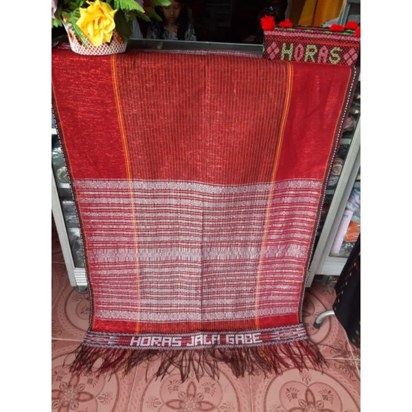 ULOS RAGI HOTANG MERAH SILVER ULOS RAGIHOTANG