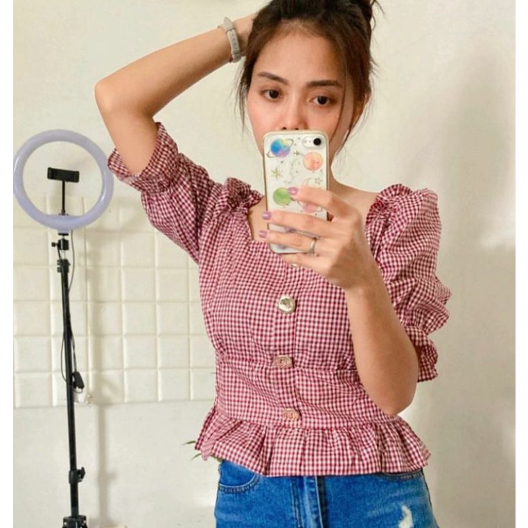 Atasan Wanita Dewasa, Blouse motif Kotak-Kotak