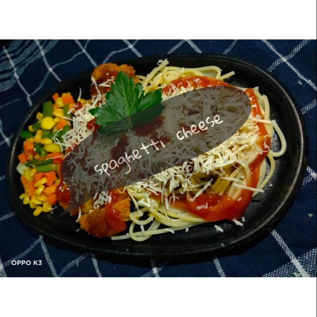 

Spaghetti chicken katsu cheese