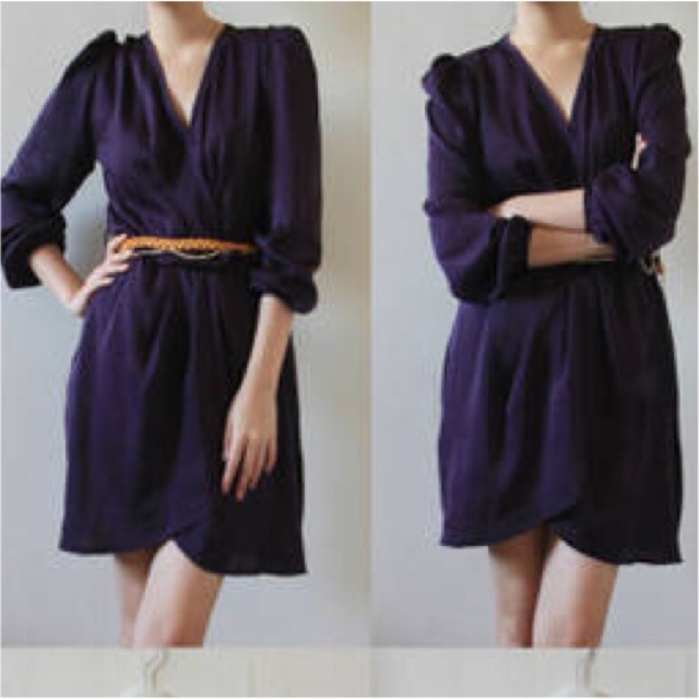 DRESS KANTOR . DRESS LENGAN PANJANG LEHER V . DRESS TULIP
