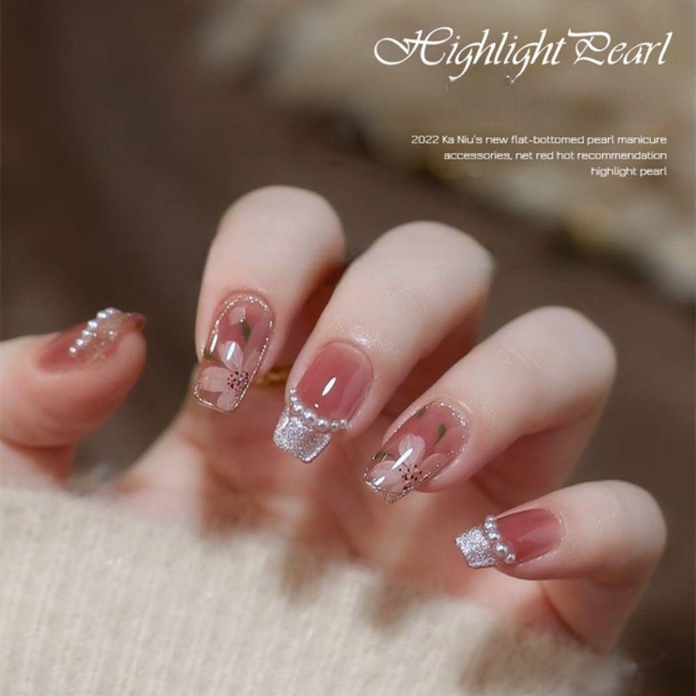 AUGUSTINA Agustina Nail Art Beads 3D Jepang Salon Kuku Manikur Aksesoris Mutiara 1.5-4mm Wanita Nail Jewelry