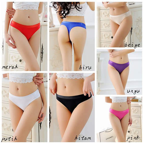 G String Sexy Low Waist Celana Dalam Bahan katun Lingerie thongS C061