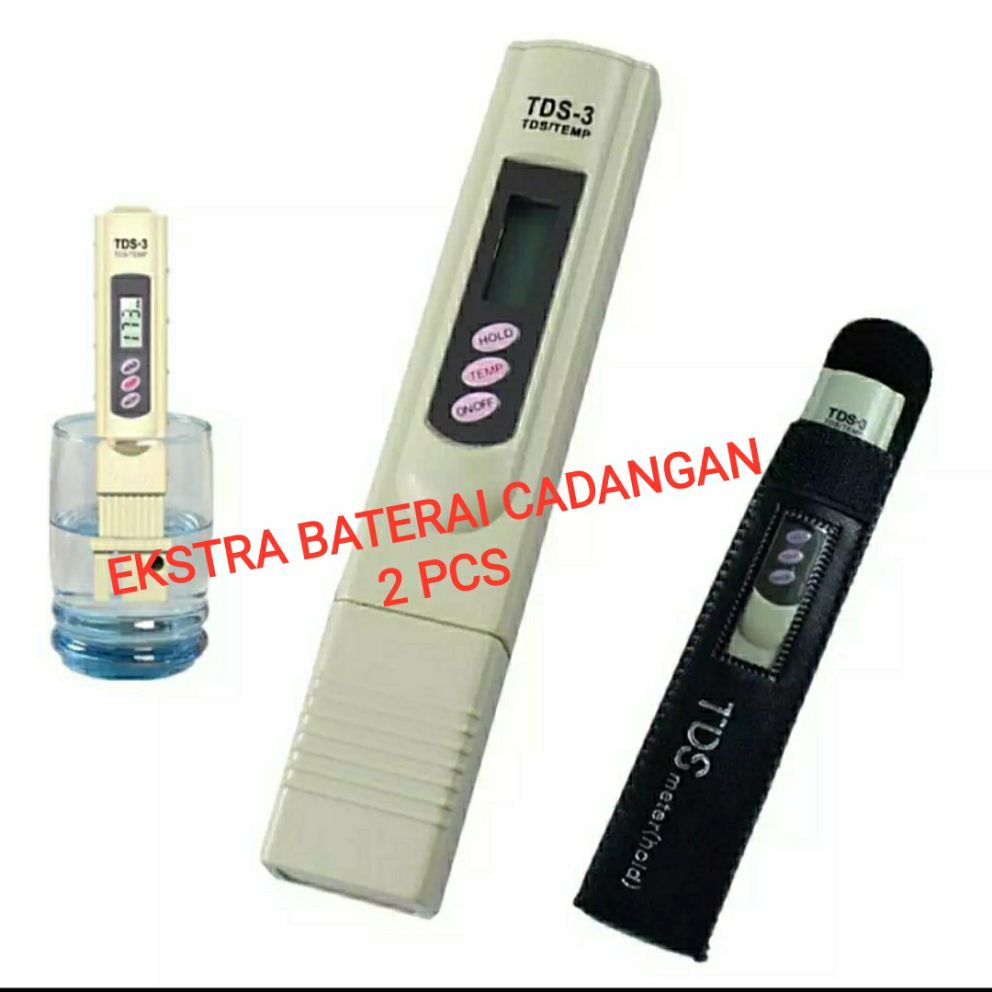 Tds Meter BONUS 2 BATERAI CADANGAN Alat ukur air Nutrisi pupuk hidroponik / PPM HIDROPONIK