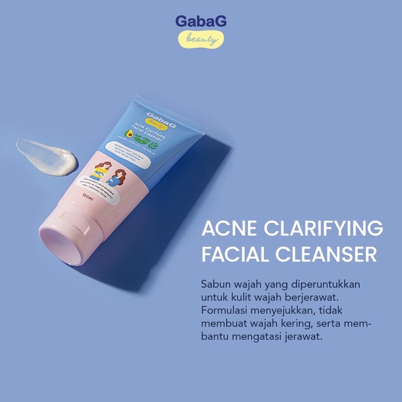 Gabag Beauty Acne Clarifying Facial Cleanser Sabun Cuci Muka Wajah Kulit Berjerawat Aman Ibu Hamil dan Menyusui