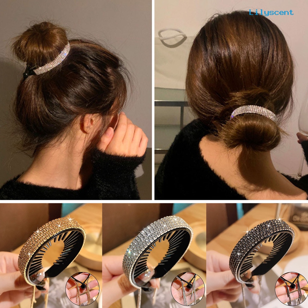 Ls Ikat Rambut Ponytail Aksen Berlian Imitasi Untuk Wanita