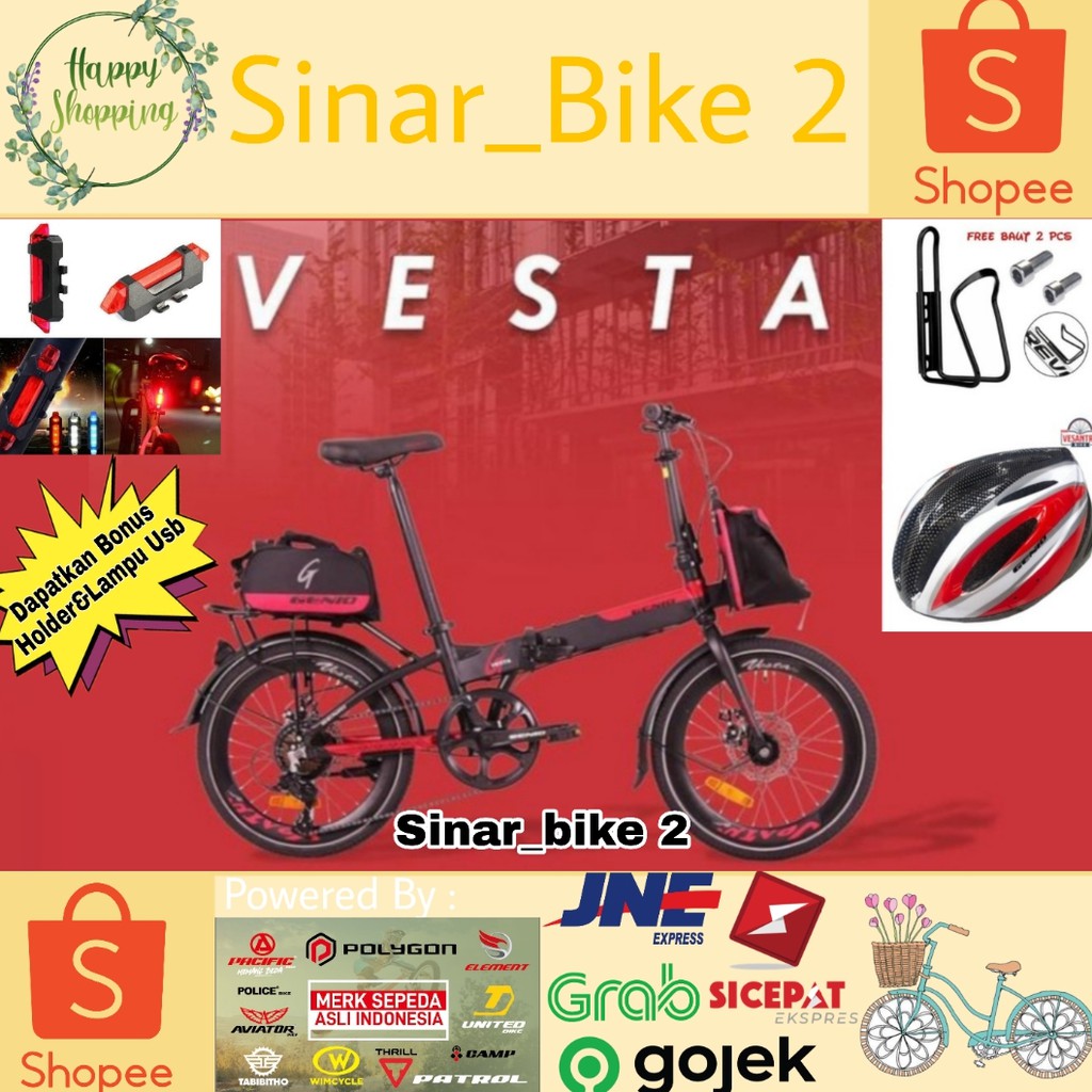 Sepeda Lipat 20Inch Genio Vesta 1.0 Alloy 8Speed ByUnited