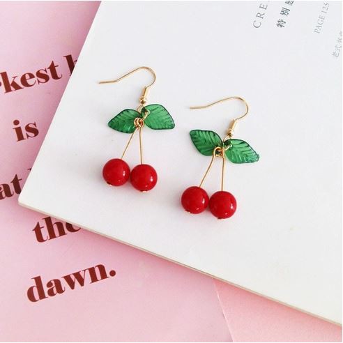 Anting Fashion Ala Korea Kekinian Style Hooks Model Buah Cherry