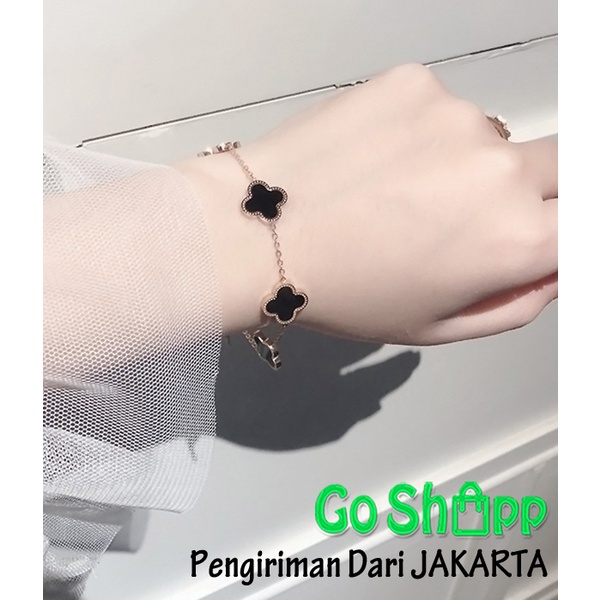 [JAKARTA] Gelang Wanita Clover Leaf - Gelang Wanita Fashion Korea Terbaru - Gelang Korea [GL02]-GL02-GELANG CLOVER