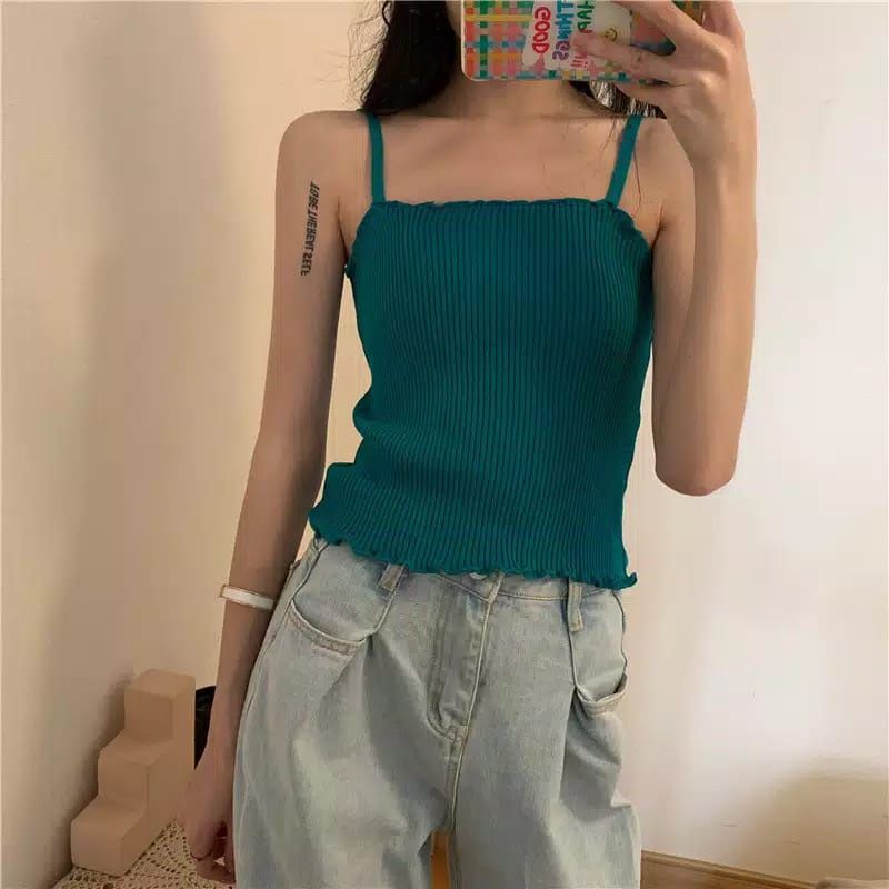 NEW KNIT TANKTOP RAJUT KOREA ATASAN WANITA//TANKTOP RAJUT POLOS// TANK TOP KOREAN KNIT