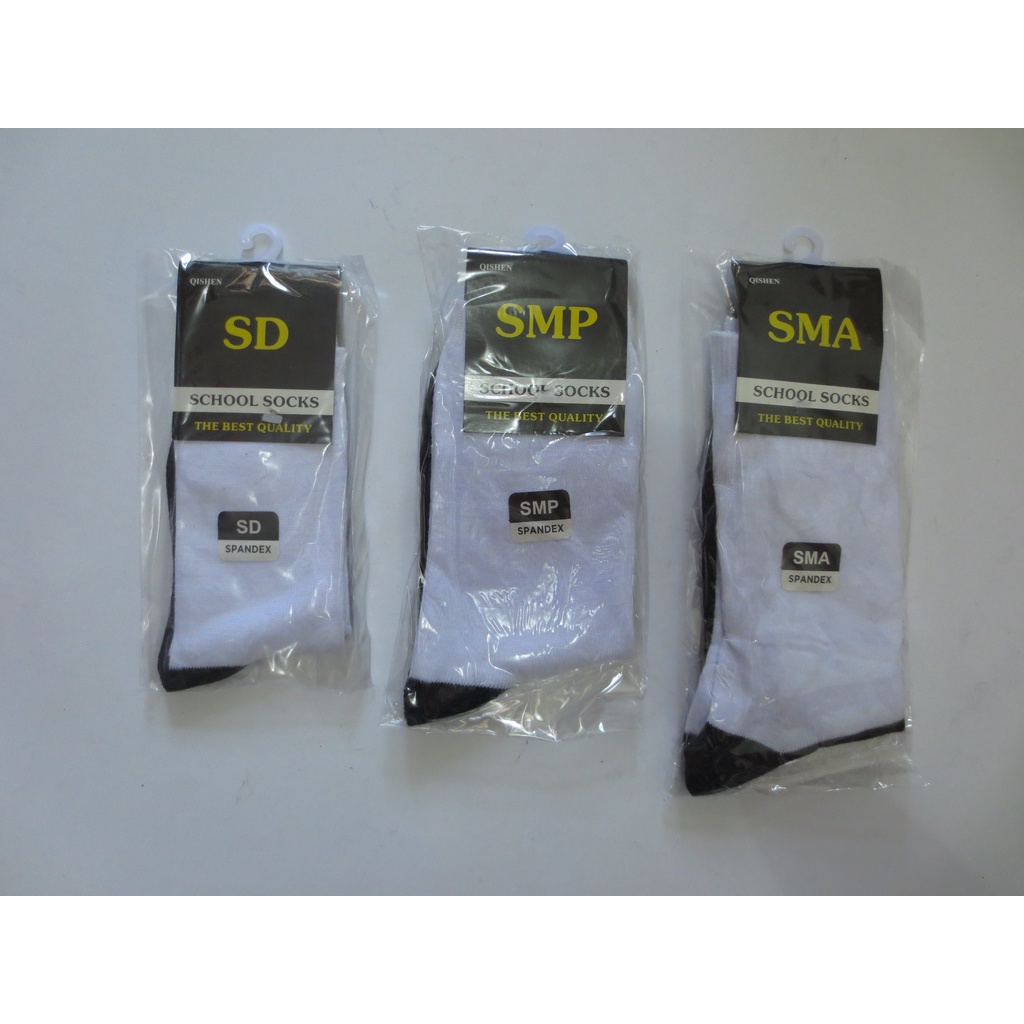 Kaos Kaki Sekolah hitam putih /black white school socks SD SMP SMA