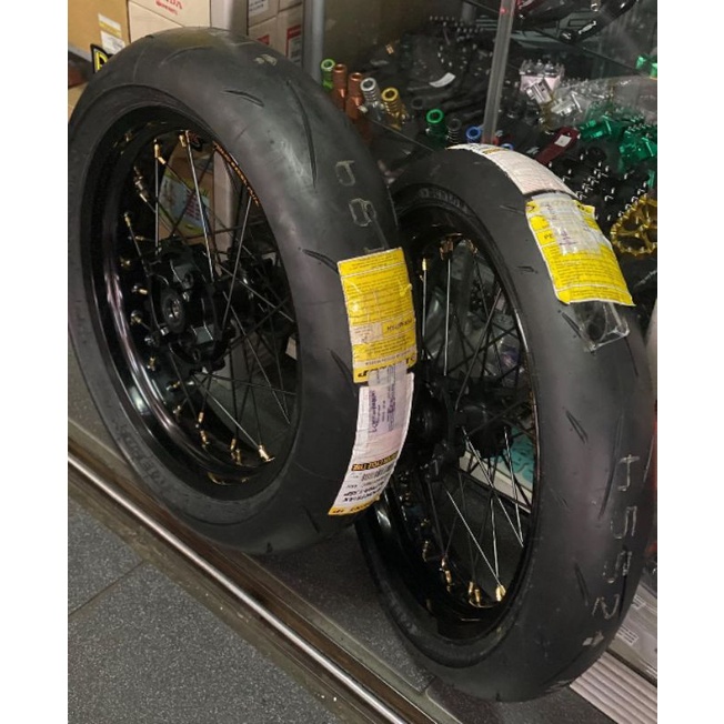 Paket ban set Supermoto CRF 150 premium ban dunlop velg excel takasago