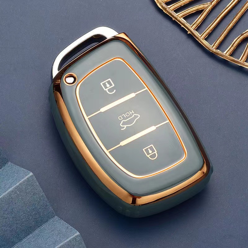 Casing Kunci Remote Mobil Keyless Bahan Silikon Untuk Hyundai Santa Fe 2015-2018