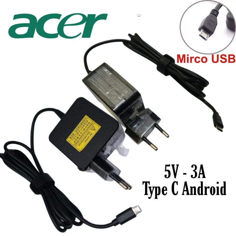 Adaptor Charger Laptop Acer One 10 5V~3A colokan Android