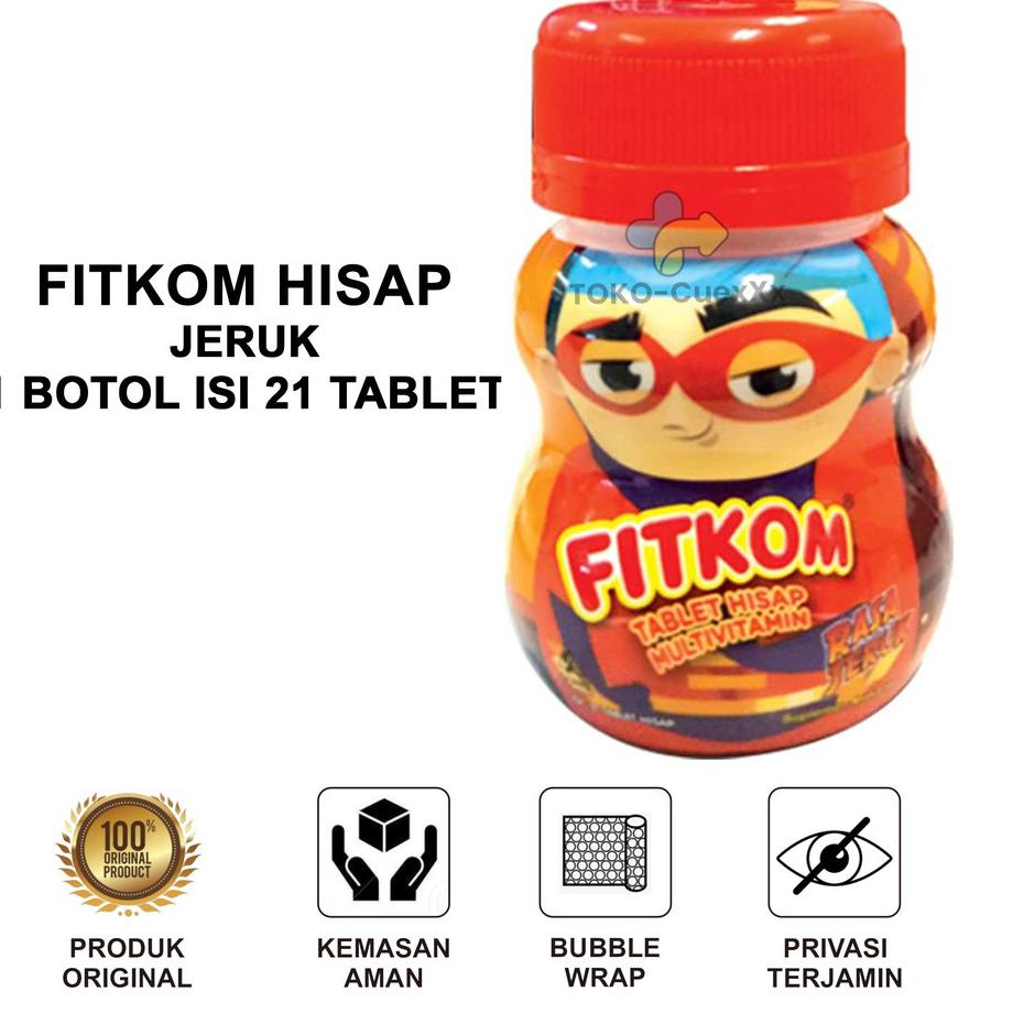 DFT FITKOM MULTIVITAMIN CALCIUM TABLET HISAP 1 BOTOL ISI 21 TAB VITAMIN ANAK TINGGI KALSIUM RASA ANG