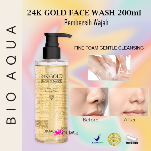 BIOAQUA 24K GOLD BODY WASH | BIOAQUA 24K GOLD FACIAL WASH