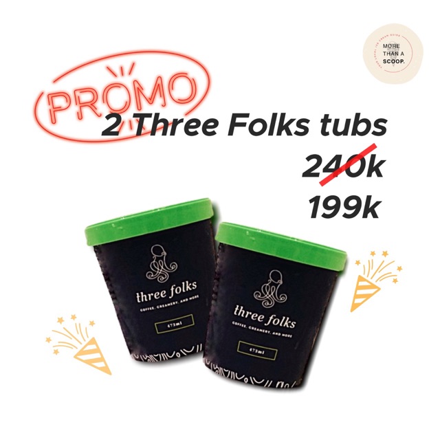 

Es Krim Three Folks Promo 2 Tubs