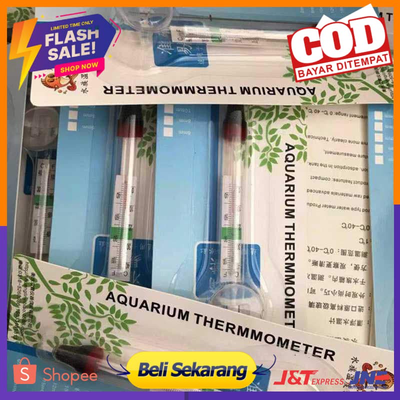Effosola Termometer Pengukur Suhu Aquarium Glass Tube Temperature T140