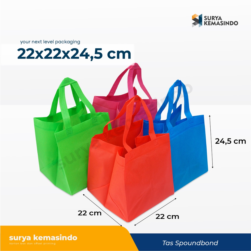 

Tas Spunbond 3D (22x22x24,5 cm ) tasspunbond/goodiebag/taskain/taskado