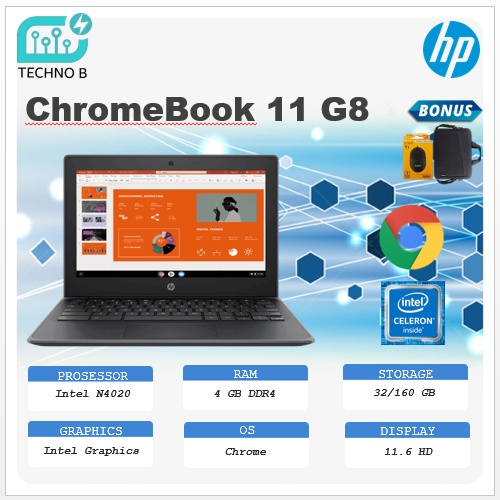 HP Chromebook 11 G8 N4020 4GB 32GB 11.6