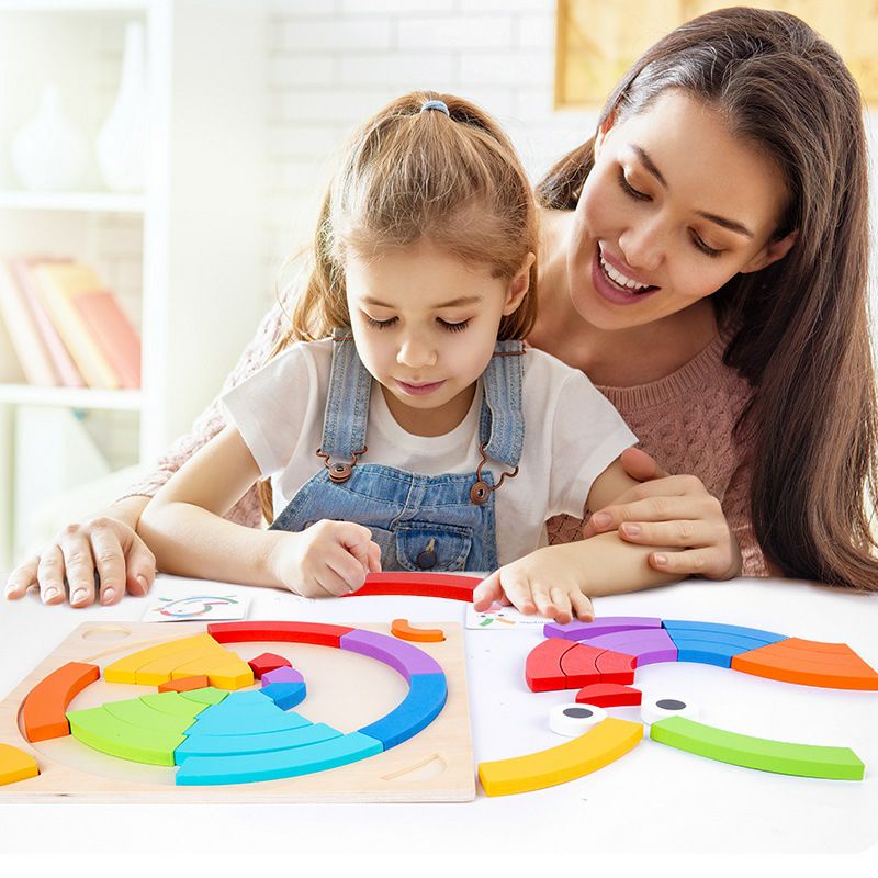 Mainan Edukasi Montessori Circle Wooden / Mainan Puzzle Kayu Edukasi