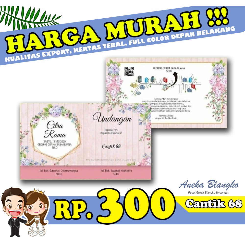 

BEST SELLER Blangko Undangan Pernikahan/Harga Murah Tampil Mewah/KENINIAN Cantik 68 Hemat