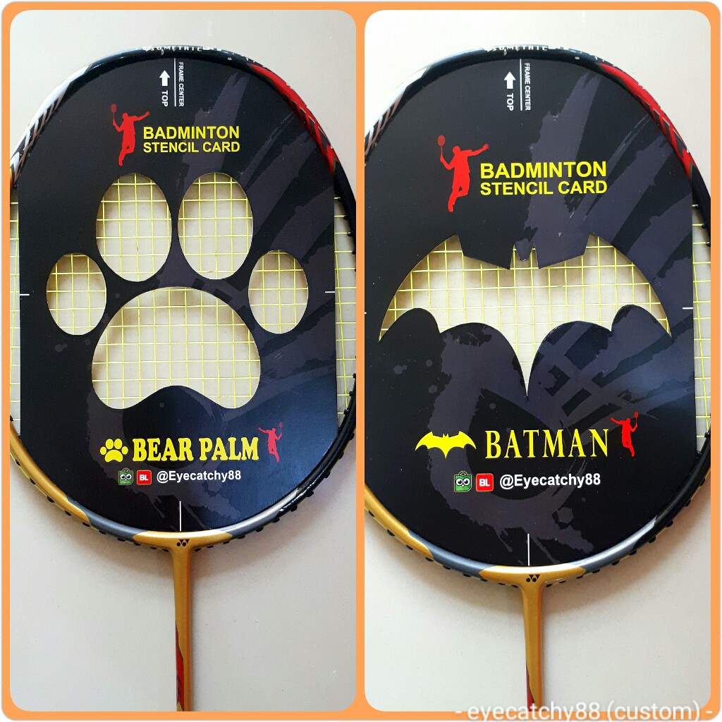 Badminton Raket Stencil Card/Logo Raket/ Cetakan Raket - CUSTOM LOGO