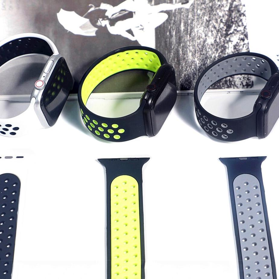 Banyak Dipakai.. jam tangan pintar Strap iwatch Nike Sports Rainbow Strap 38MM 40MM 42MM 44MM Silico