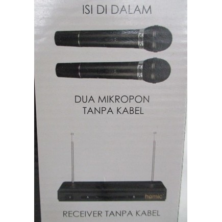 HOMIC HM-306 Mic Double Wireless-Microphone-Microphone Tanpa Kabel