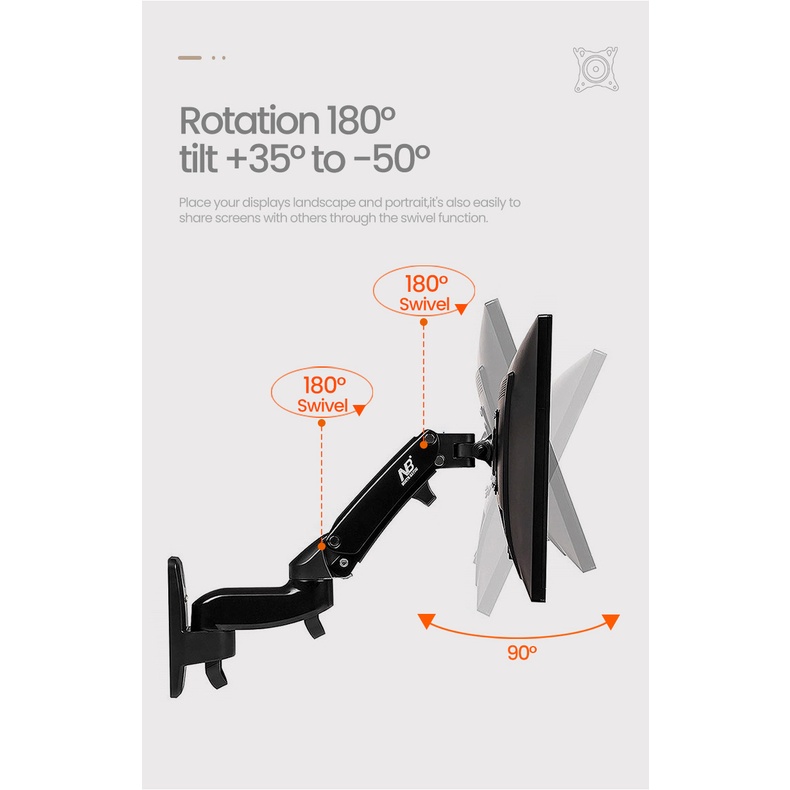 Bracket Monitor 17 22 23 24 25 26 27 32 34 35 Inch Arm Swivel North Bayou NB F150 NBF150 Portrait Landscape