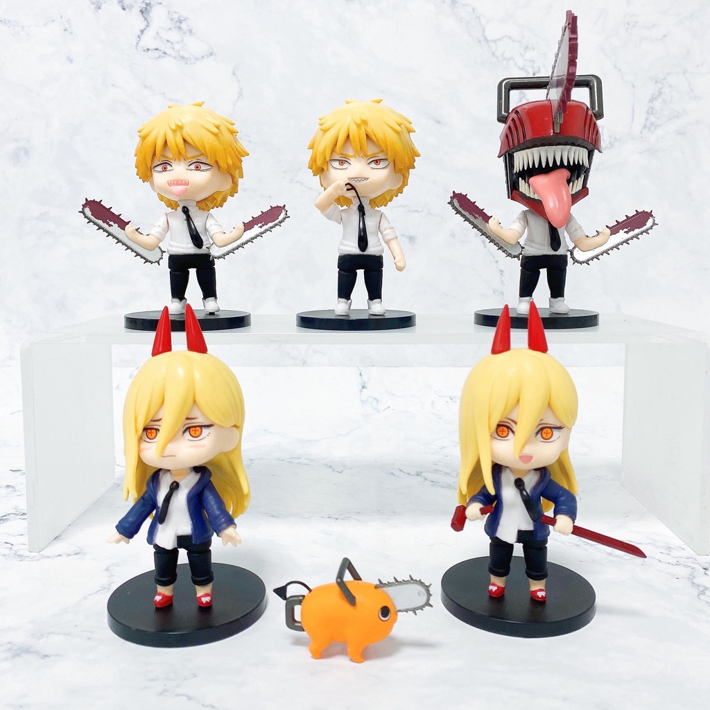 6 pcs / set Mainan Action Figure Anime Power Denji 10cm Q Verision Movable Untuk Hadiah Anak Laki-Laki Dan Perempuan