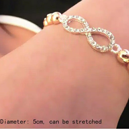 Gelang Tangan Elastis Berlian Imitasi Elastic Diamond Bracelet