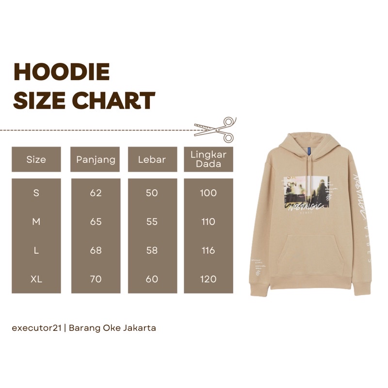 ( 8.8 ) Hoodie H&amp;M Unisex Sablon Nostalgic Vibes Cream, Katun, Free Papper Bag