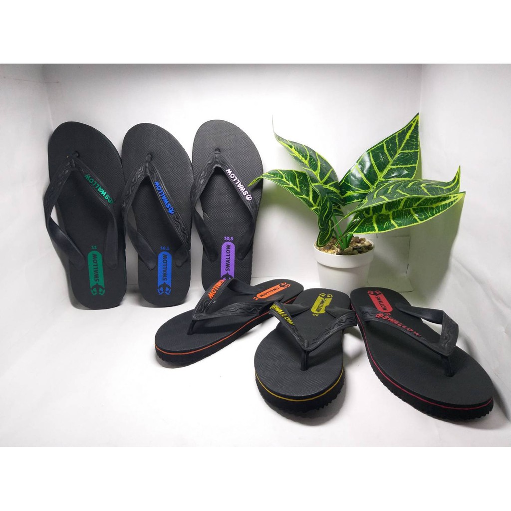 Swallow Black Neon Series Sandal Jepit Fashion Casual Pria Dewasa Original Murah dan Berkualitas