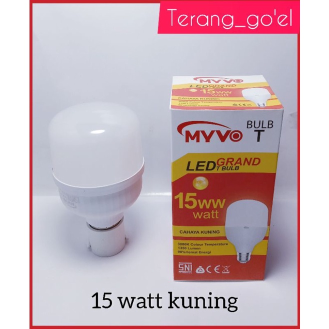 MYVO T BULB LED GREAND 15 watt //Cahaya putih //Cahaya kuning