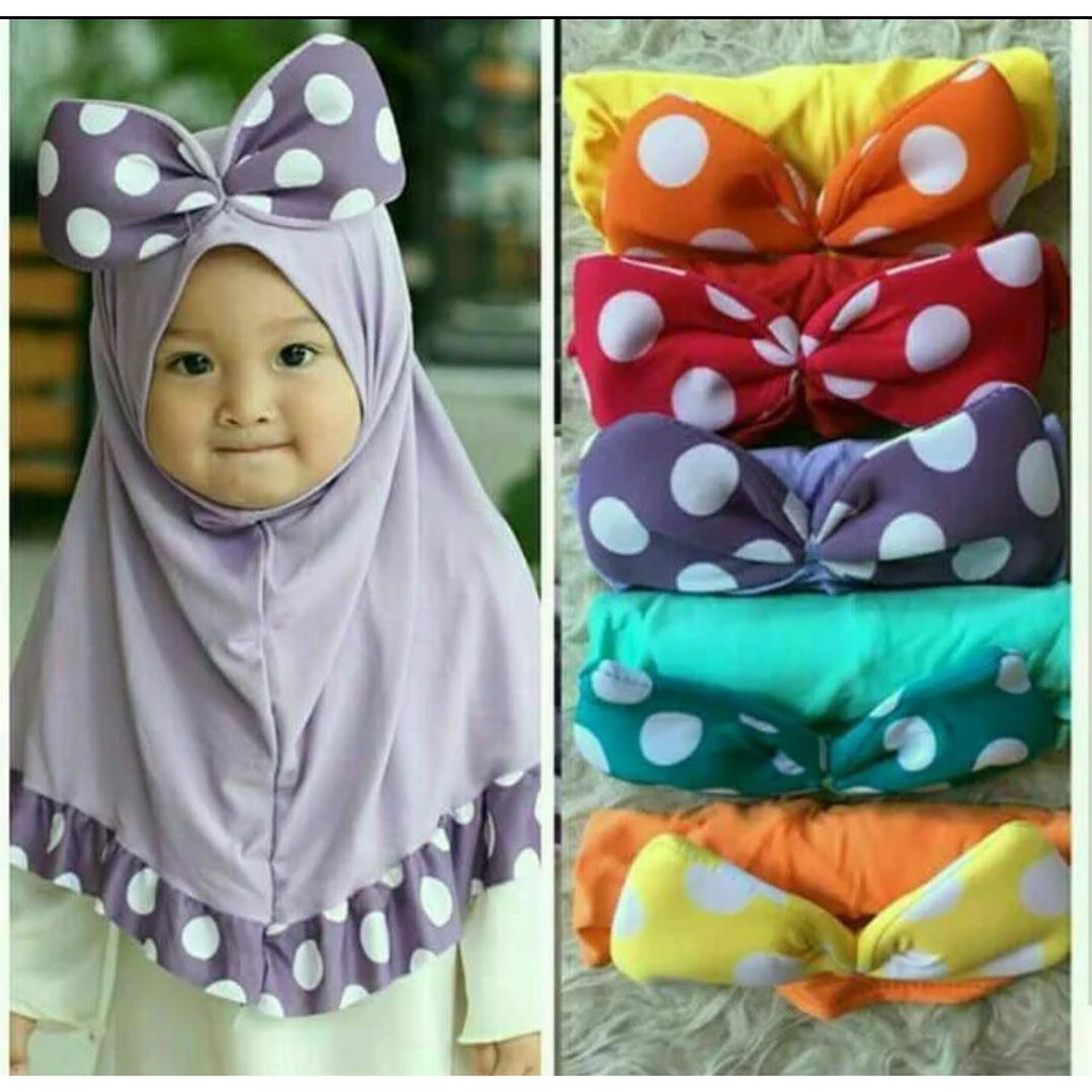 MICKEY POLKA krudung jilbab hijab anak