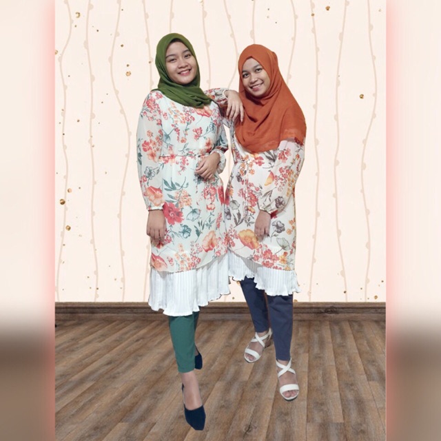TERMURAH Tunik motif bunga model nagita