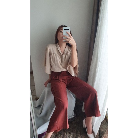 et dier Louvre Flare Sleeve Blouse [Fashion Wanita]