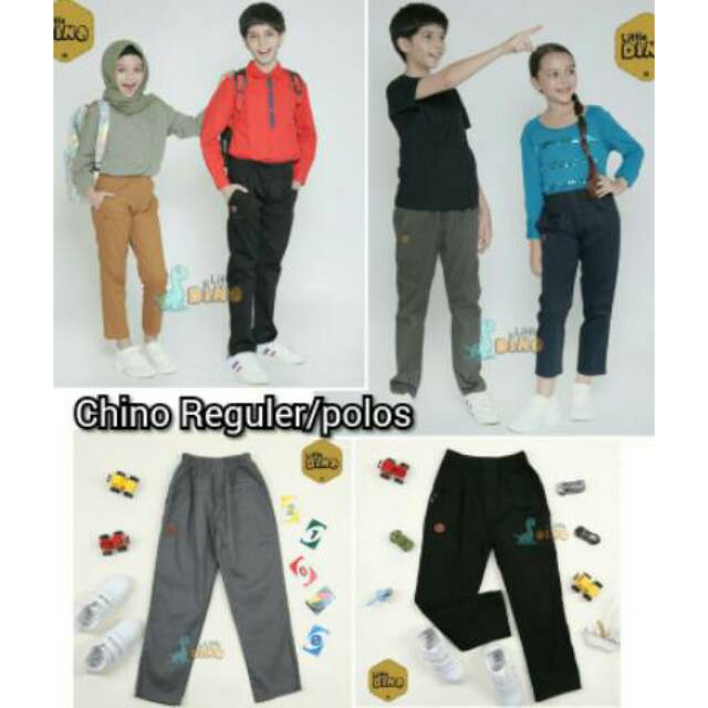 Celana Chino Reguler Celana Panjang Anak 7-15 tahun